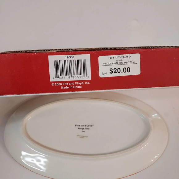 Fitz and Floyd Vintage Santa Sentiment Tray in Original Box - Picture 11 of 11